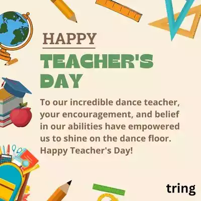 Teacher's Day Wishes for Dance Teacher